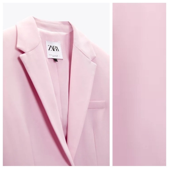 NWT. Zara Pink Oversized Menswear Style Blazer. Size S. - Picture 5 of 12